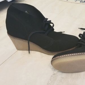 j.crew MacAlister wedge boots NWOB Sz: 10 black suede wedge bootie